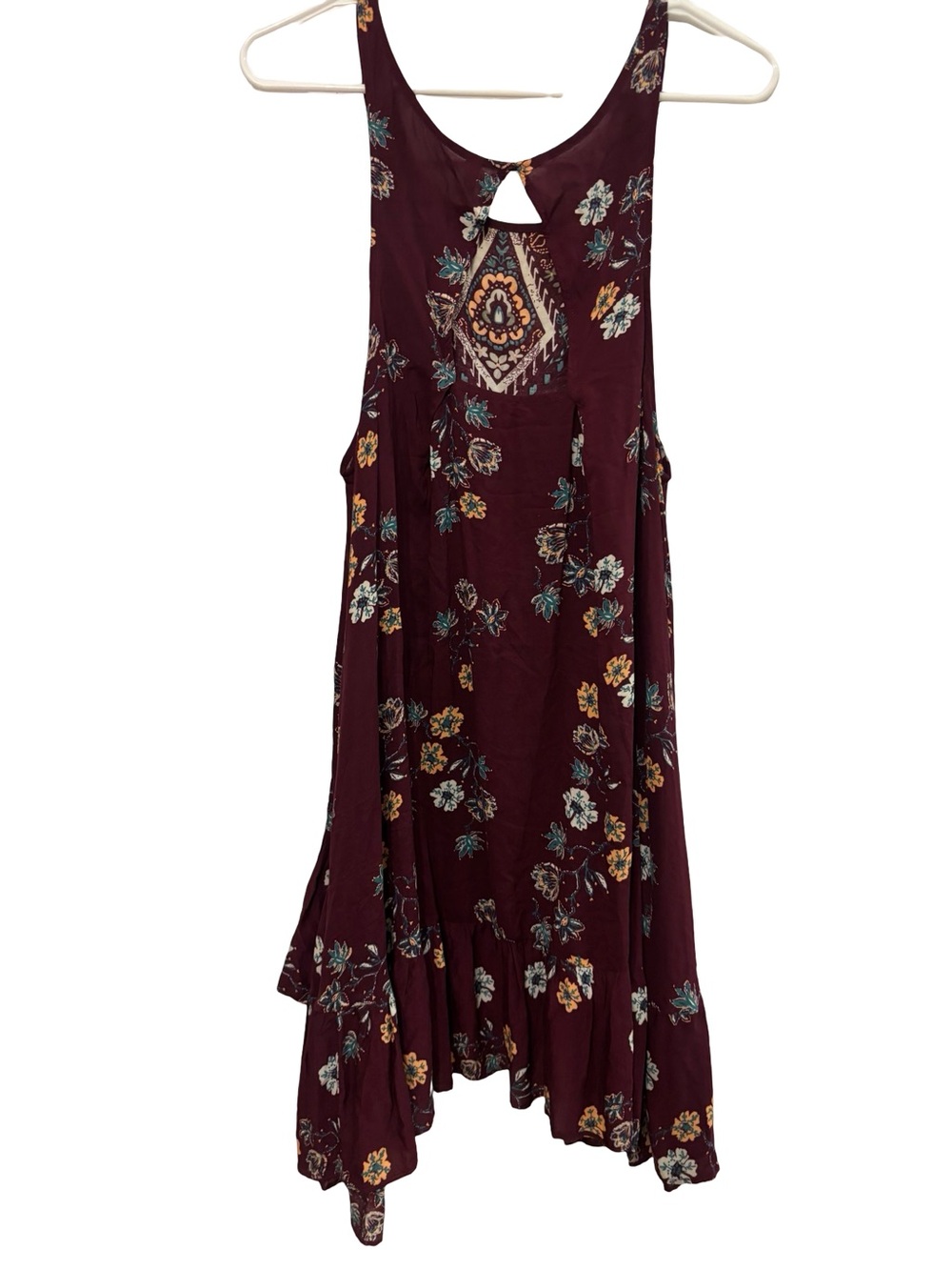 Free People Burgundy Boho Sleeveless Tunic Dress Small
